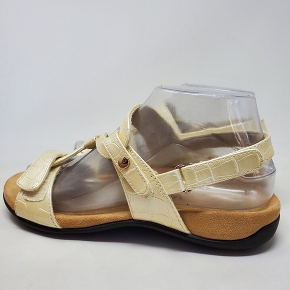 Vionic Paros Backstrap Sandals Womens Size 7 Pearl Ivory Croc Open Toe - Picture 7 of 11